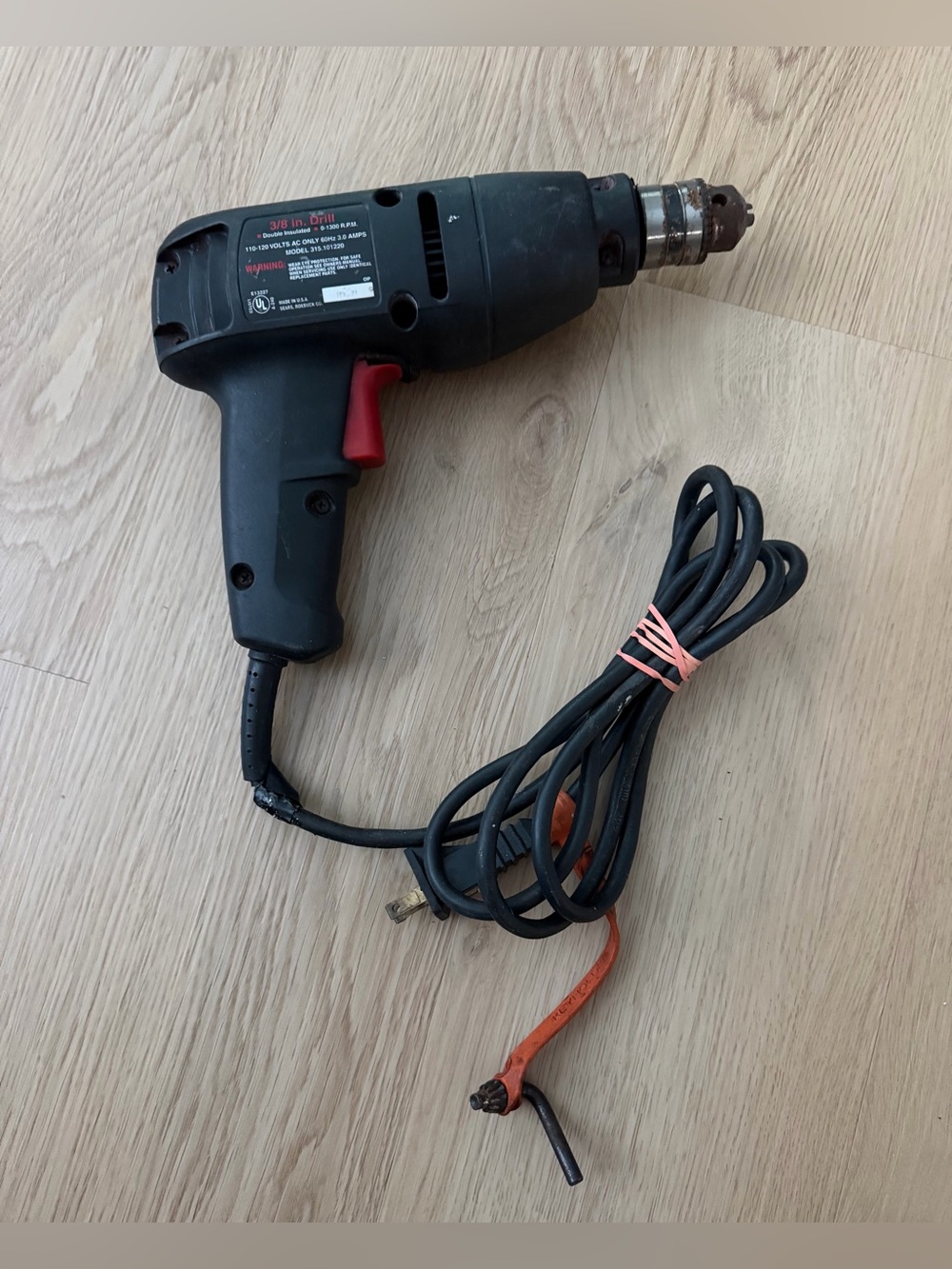 Sears Craftsman Corded Drill 3/8in Variable Speed Reversible 315.101220